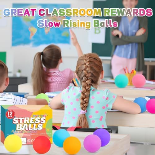VISCOO 12 Pack Slow Rising Stress Ball,Stress Balls for Adults,Fidget Toys
