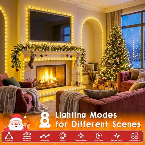 400 LED Christmas Lights Outdoor 131 FT Warm White Remote Plug