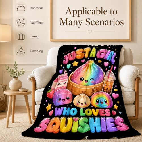 Kids Blanket Dumpling Throw Gift for Girls, Cute Squishy 40" x 50" Throws