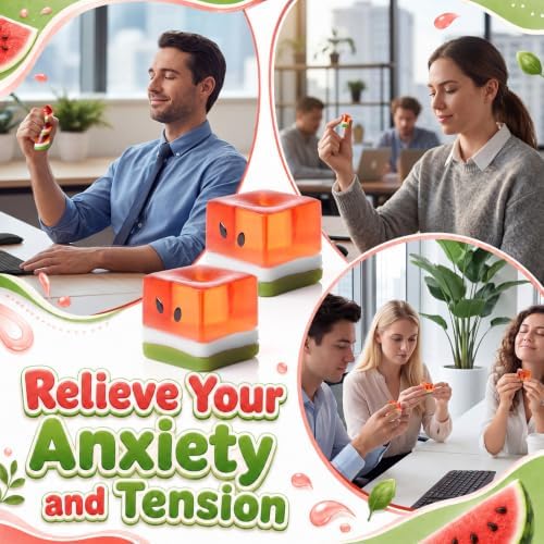 Thenshop 20 Pcs Watermelon Ice Cube Relief Favors Mini Food Fidget Supplies