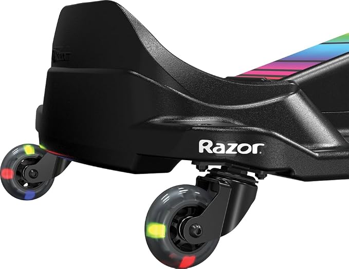 Razor Crazy Cart Shift Lightshow Lithium Electric Go Kart with Illuminated Wheels, Speeds up to 8 mph for Age 6+