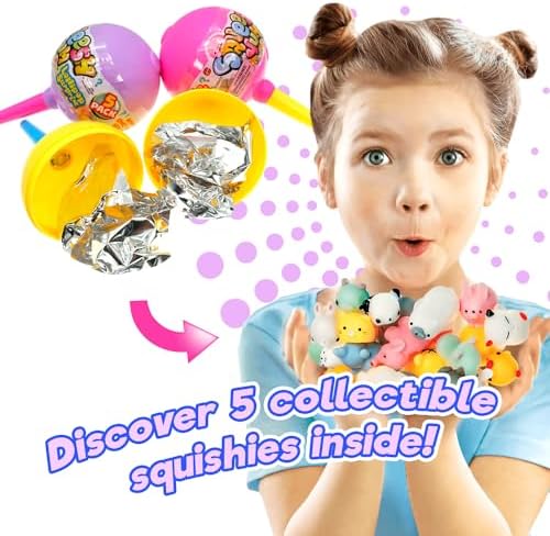 JA-RU Squeesh Yum Lollipop Surprise with Mini Mochi Squishy Animals 3336-1