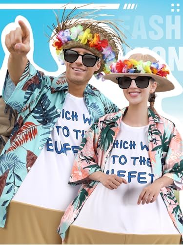 12 Pcs Adult Tacky Tourist Costume, Couples