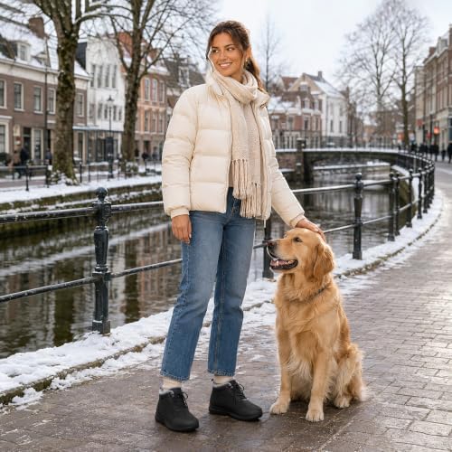 SHIBEVER Winter Snow for Boots Women: Warm Ankle Boots Non-Slip Traction