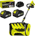 Litekon 40V Brushless Cordless Snow Shovel, 13-Inch Electric Snow Blower with 2X 4.0Ah Batteries & Charger, Battery-Powered Snow Removal with 25FT Throw Distance for Patio, Deck, Driveway,Green