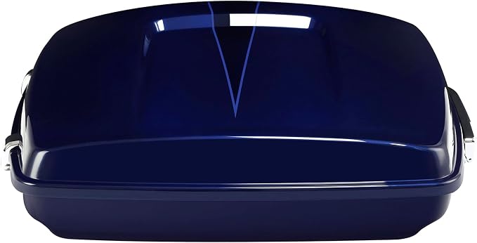 5.5" Razor Motorcycle Trunk W/Latch Key Fit For Harley 2014-2025 Touring CVO Road King Street Glide Electra Glide Ultra Limited Pack Zephyr Blue/Black Sunglo