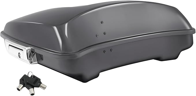 5.5" Razor Motorcycle Trunk W/Latch Key Fit For Harley 2014-2025 Touring CVO Road King Street Glide Electra Glide Ultra Limited Pack Gauntlet Gray Metallic