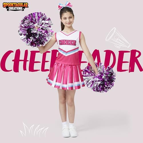 Spooktacular Creations Halloween Girl Cheerleader Costume, Cheer Uniform Set, Cheerleading Outfit for Halloween DressUp Party