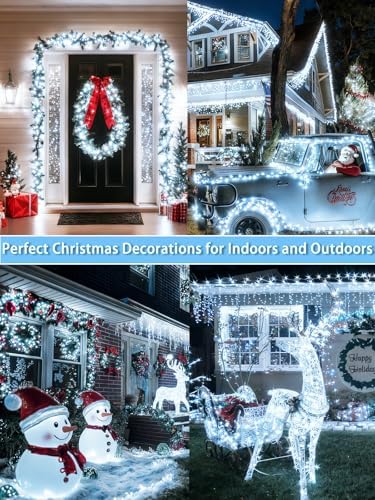 2 Pack 200 LED Christmas Lights 13 Modes Extendable Christmas Tree Lights
