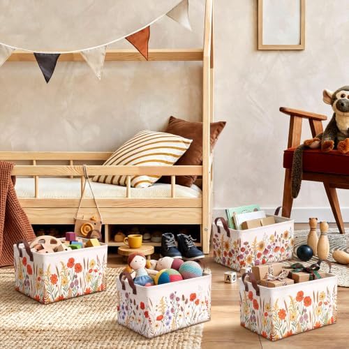 CHENGU 6 Pack Fall Flower Storage Bin Collapsible Wildflower Fall Basket