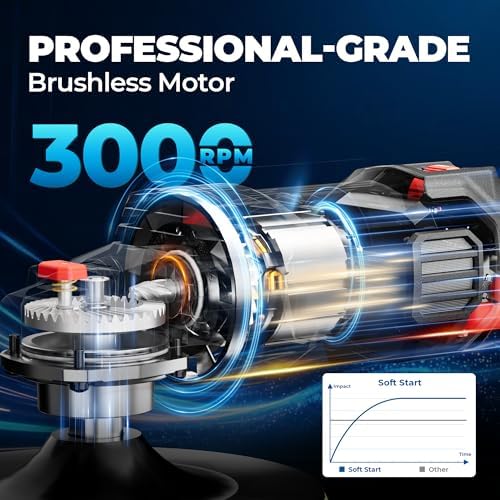 Dong Cheng 20V Brushless Cordless Polisher Kit, 6" Pad, 2 x 4.0Ah Batteries
