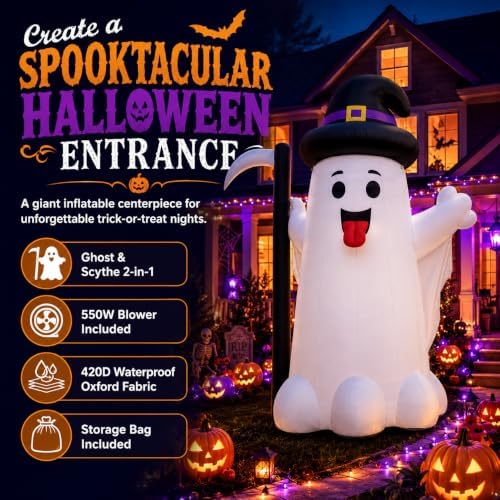 26.2 FT Giant Halloween Inflatable Ghost Decorations Outdoor with Blower