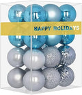 Baby Blue & Silver 3.2" Large Christmas Balls - Christmas Tree Decoration Ornaments Shatterproof Hanging Balls for Birthday Halloween Holiday Wedding Decorations Set of 24pcs