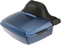 Advanblack Road Glide Tour Trunk Pack Cosmic Blue Pearl King Tour Trunk Pack Luggage +Wrap-Around Backrest Pad for '97-'25 Harley Touring Road King Street Glide Electra Glide CVO models
