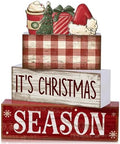 Lineshading 4 Pcs Christmas Table Decoration Wooden Hot Cocoa Santa Hat
