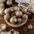 Yunlly 18 Pcs Neutral Christmas Ball Ornaments Brown Xmas Tree Decor