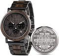 2win Engraved Wooden Watch for Boyfriend My MAN Fiancé Husband Customized Personalized Wood Watches for Men Birthday Anniversary Personalized Watch