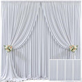 4 Panels Silver Grey Backdrop Curtain for Parties Wedding Wrinkle Free Silver Grey Photo Curtains Backdrop Drapes Fabric Decoration for Birthday Party Baby Shower 20ft(W) x 10ft(H)