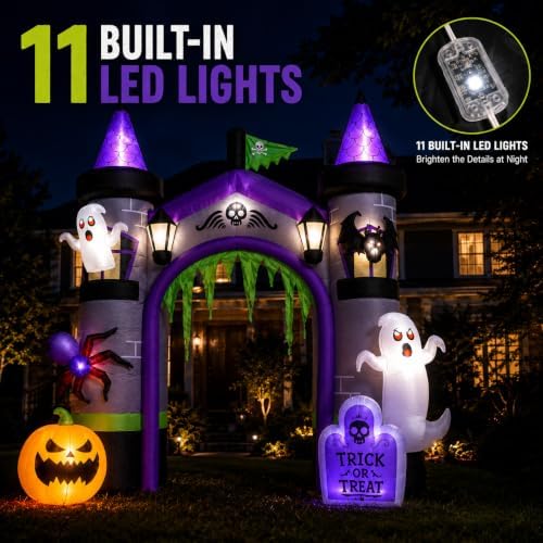 12.5 FT Inflatable Halloween Decorations, Huge Blow Up Halloween Archway