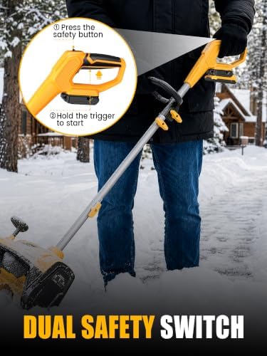13" Cordless Snow Shovel Compatible with DeWalt 20V MAX Battery (Bare Tool)