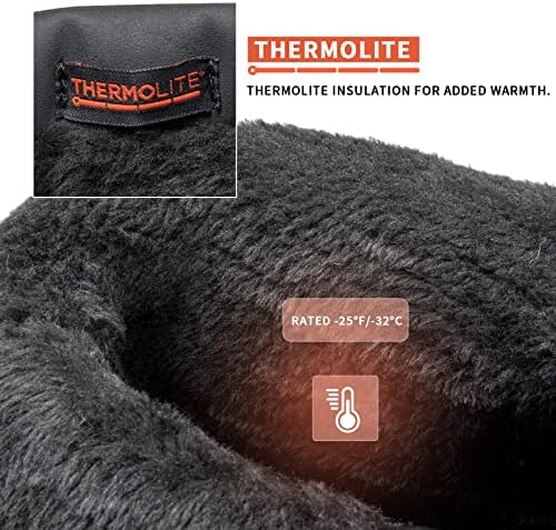 mysoft Men's Winter Snow Boots Mid Calf Waterproof Insulated Fur Lined Warm Anti-Slip Zip Boot