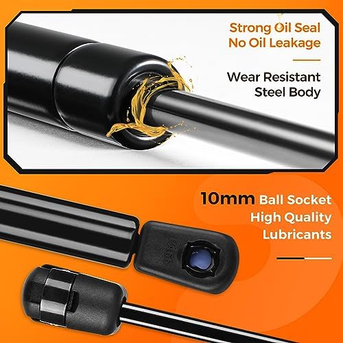 SE1200M80BL 030359 29 inch Gas Strut 85 lbs 378 N Per Shock, 29" Gas Spring Prop Lift for Trailer Hatch Door Truck Undercover Tonneau Cover Pick-up Bed Cover Boat Engine Cover, Qty 2