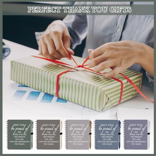 Honoson 50 Sets/100 Pcs Employee Notebook Pen Gifts, Chic Color