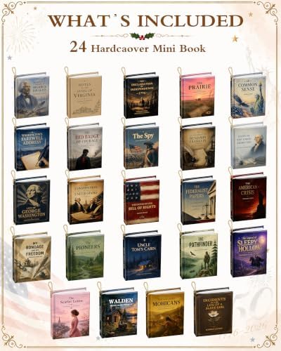 Book Advent Calendar for Book Lovers, Ornaments for Christmas Tree