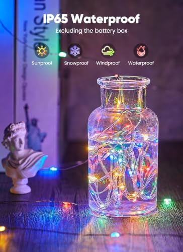 Brightown 12 Pack Multicolor Fairy Lights for Holiday Decor