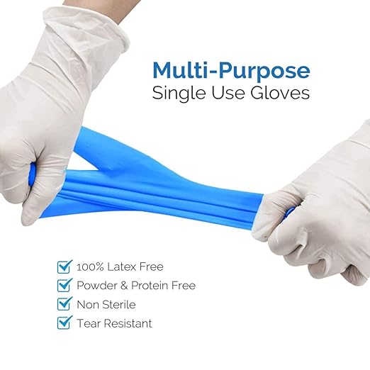 INTCO Basic Medical Synmax Vinyl Exam Gloves,Disposable Gloves - Latex-Free & Powder-Free for Medical,Cleaning,Food Safe- X-Large, BMPF-3004(Case of 1000,Blue)