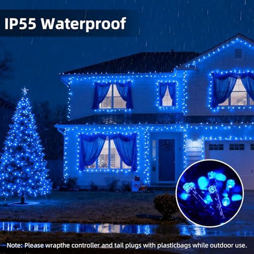 500 LED Blue Christmas Lights Christmas Tree Lights Outdoor
