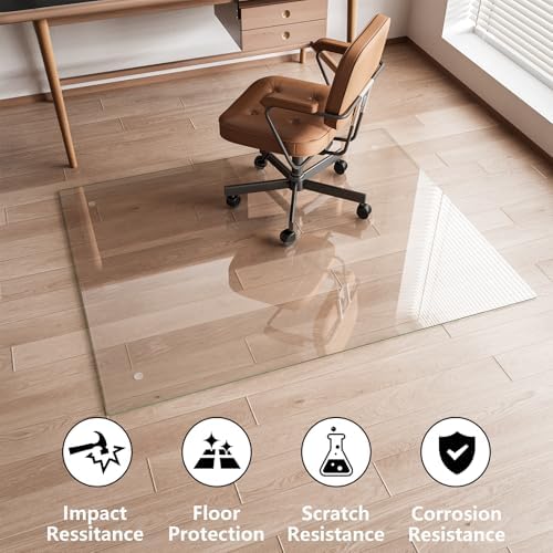 Koonmi Glass Chair Mat for Carpet, 40"x80" Thick Office Chair Mat
