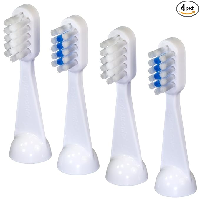 Cybersonic Traditional Replacement Brush Heads, 4 Pack, Compatible With All Cybersonic Electric Toothbrushes