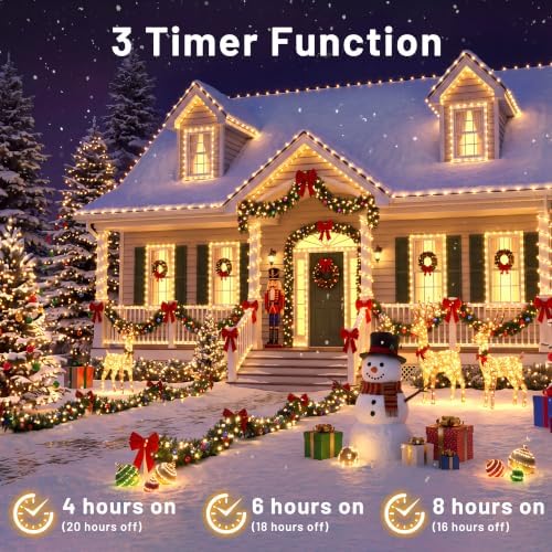 Ollny Christmas Lights 1200 LED 393FT, Warm White Fairy Lights Dimmable