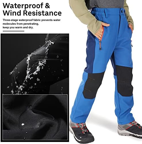 Jessie Kidden Kids Boys Girls Youth Waterproof Hiking Ski Snow Fleece Pants