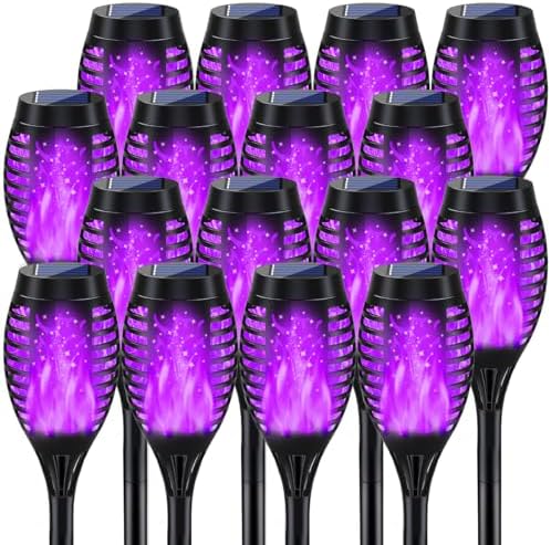 16Pack Purple Solar Halloween Lights for Halloween Decorations Outdoor