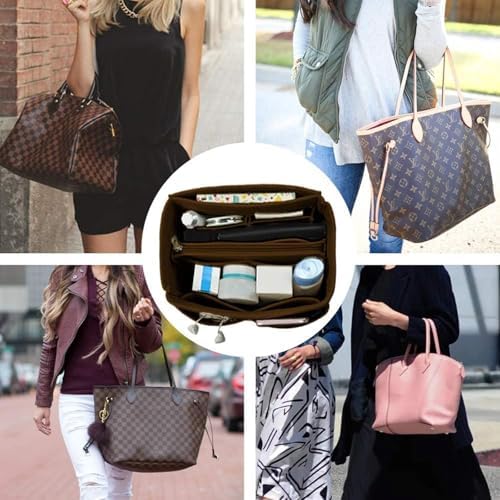 OMYSTYLE Purse Organizer Insert, Felt Tote Bag Organizer Insert with 5 Sizes, Handbag Dividers for Inside Purse, Compatible with Longchamp, Neverful, Speedy and More