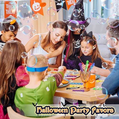 Shemira 80pcs Halloween Bubble Wands, Halloween Party Favors for Kids, Halloweens' Goodie Bags Fillers, Trick Or Treating Toys Bulk, Halloween Miniatures Prizes, for Kids,