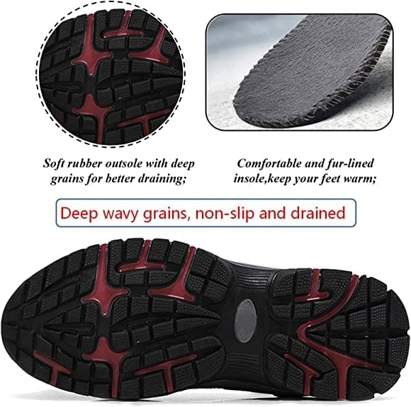 Winter Boots For Mens Snow Boots Anti-Slip Fur Lined Warm Ankle Boots Casual Lightweight Trekking Backpacking Hiking Boots