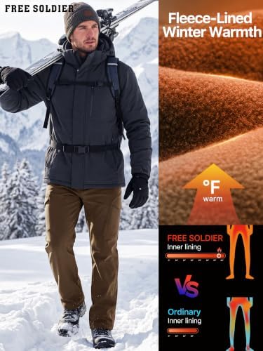 FREE SOLDIER Men's Outdoor Softshell Snow Ski Pants