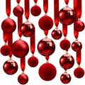 Halloscume 78 Pcs Christmas Ball Ornaments Ceiling Hanging Decor, Red