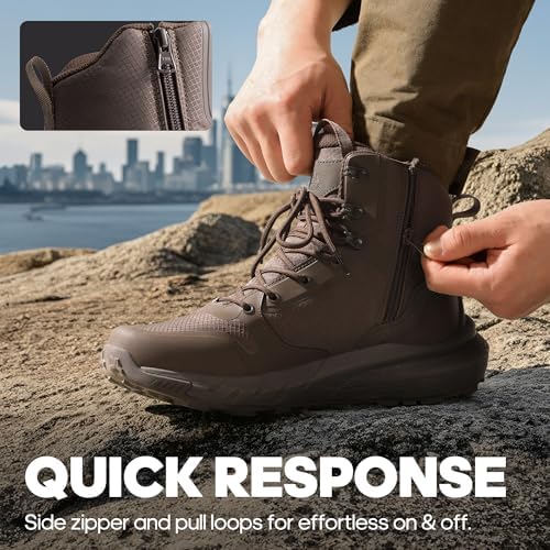 NORTIV 8 Men's Military Tactical Boot Zipper Lightweight