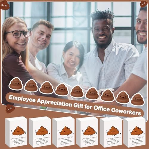 24 Sets Positive Funny Gifts Poo Stress Balls with Boxes