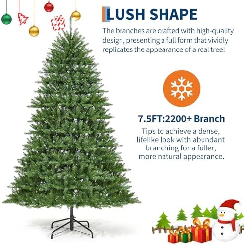 Garvee 7.5ft Artificial Christmas Tree Prelit, PVC Xmas Tree