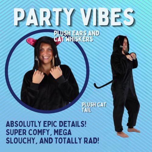 Funziez! Slim Fit Adult Onesie - Animal Costume - Plush Unisex Halloween One Piece Cosplay Suit for Women and Men