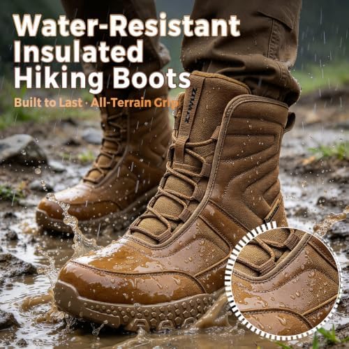 Winter Boots for Men, Fleece Lined Snow Hiking Boots, Wide Toe Box