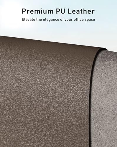 Aothia Faux Leather Desk Mat - Large Mouse Pad, Non-Slip PU Leather Blotter, Waterproof Writing Surface for Office and Home (Coffee, 63" x 24")