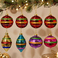 Soulchen 8 Pcs Vintage Glass Christmas Ornaments with Reflector for Tree