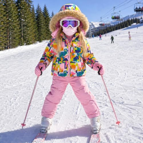 JiAmy Kids 2-Piece Snowsuit Puffer Jacket and Snow Pants
