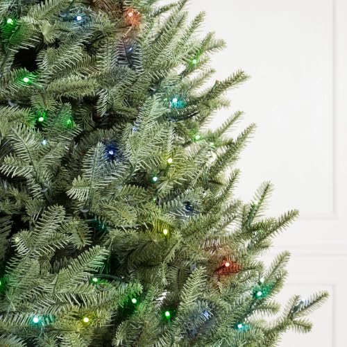 Balsam Hill BH Balsam Fir Full Tree - Realistic Artificial Christmas Tree with Premium Stand & Easy Assembly for Indoor Holiday Decorating, Twinkly, 7.5ft